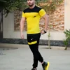 ست تیشرت و شلوار مردانه Adidas مدل Achil (زرد)